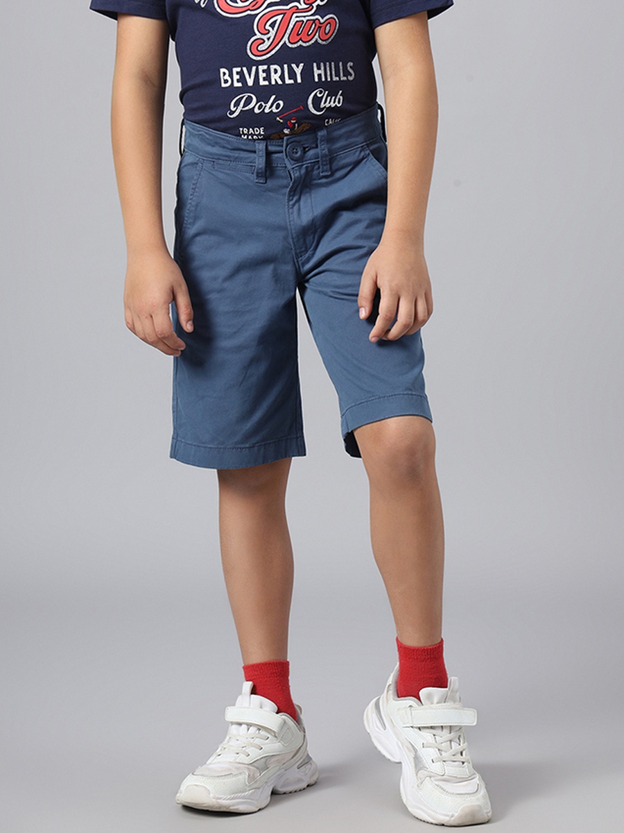 Solid Woven Shorts with Belt Loops
