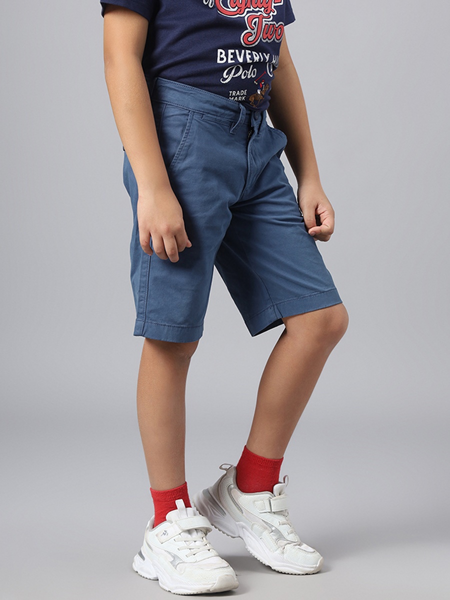 Solid Woven Shorts with Belt Loops