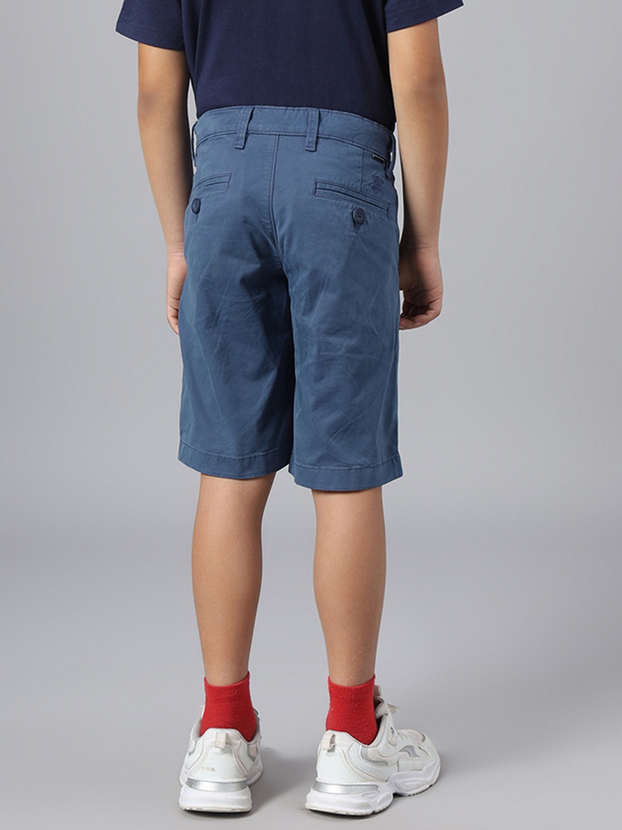 Solid Woven Shorts with Belt Loops