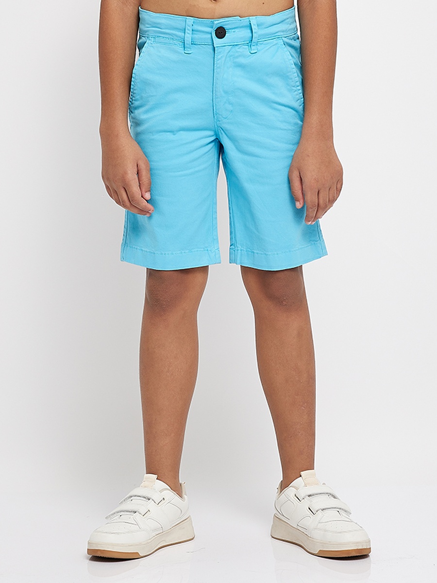 Solid Woven Shorts with Belt Loops
