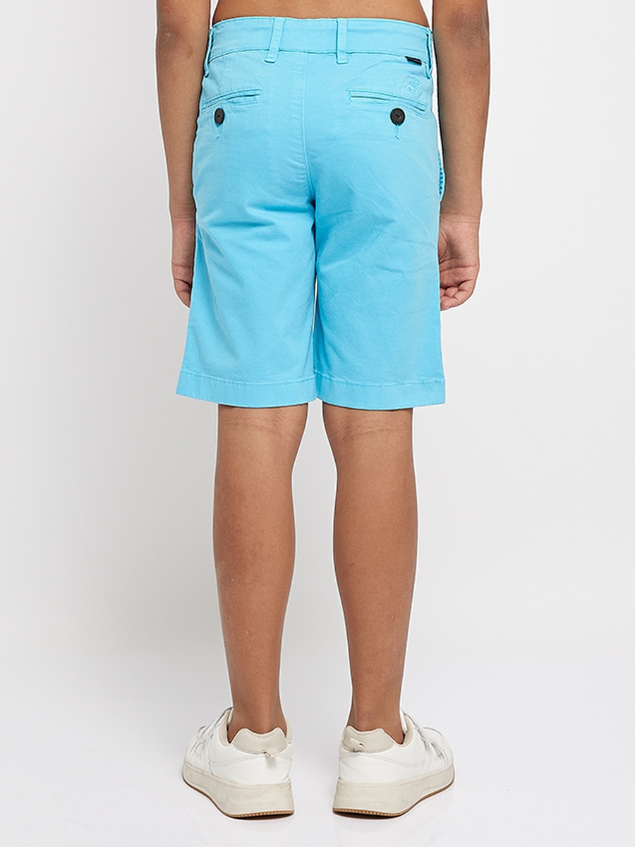 Solid Woven Shorts with Belt Loops