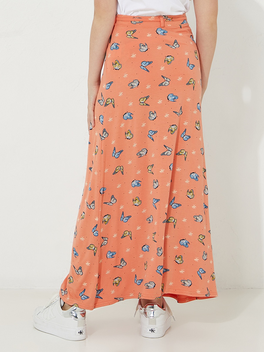 Teens Butterfly Print Knit Skirt
