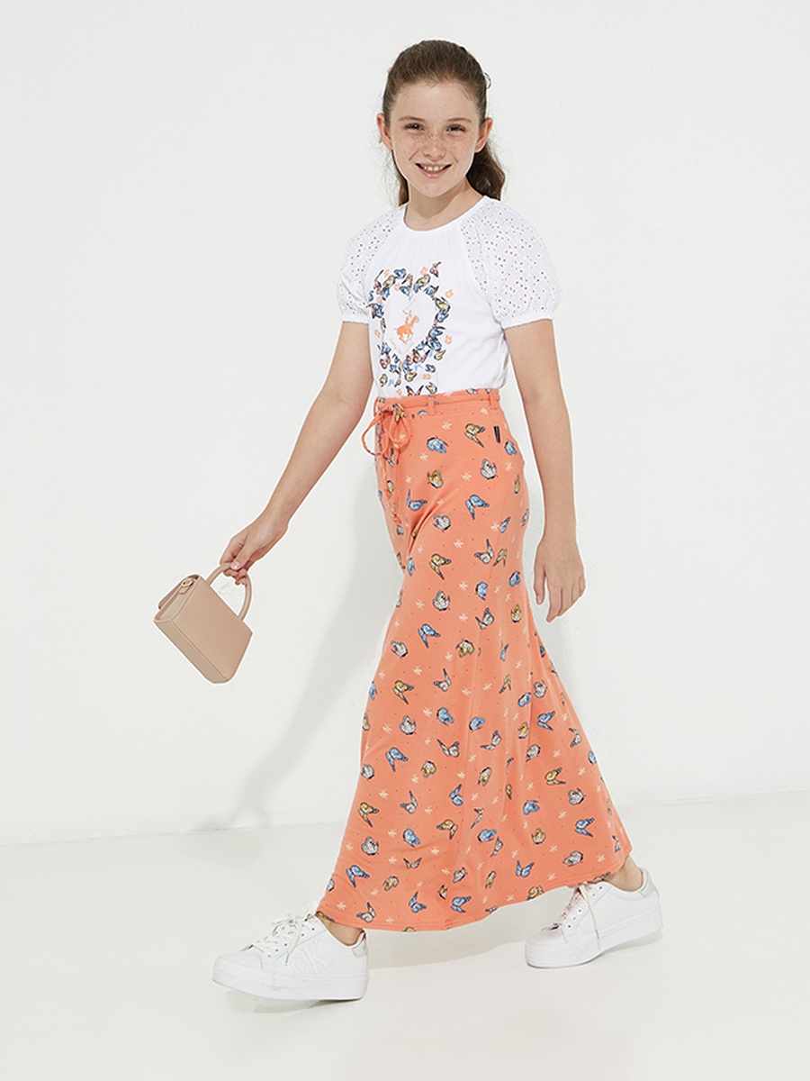 Teens Butterfly Print Knit Skirt