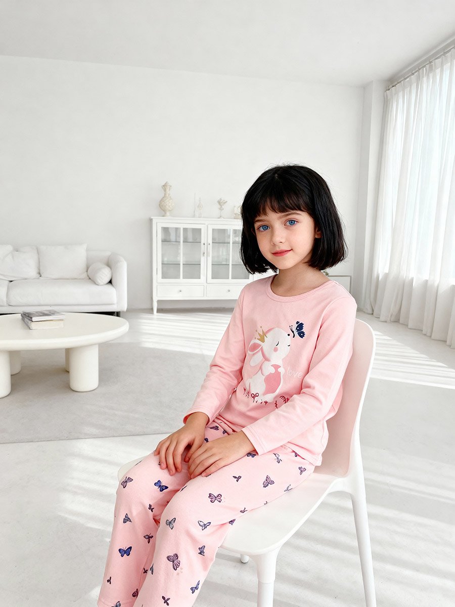 Girls Graphic Print Top and Pyjama Set