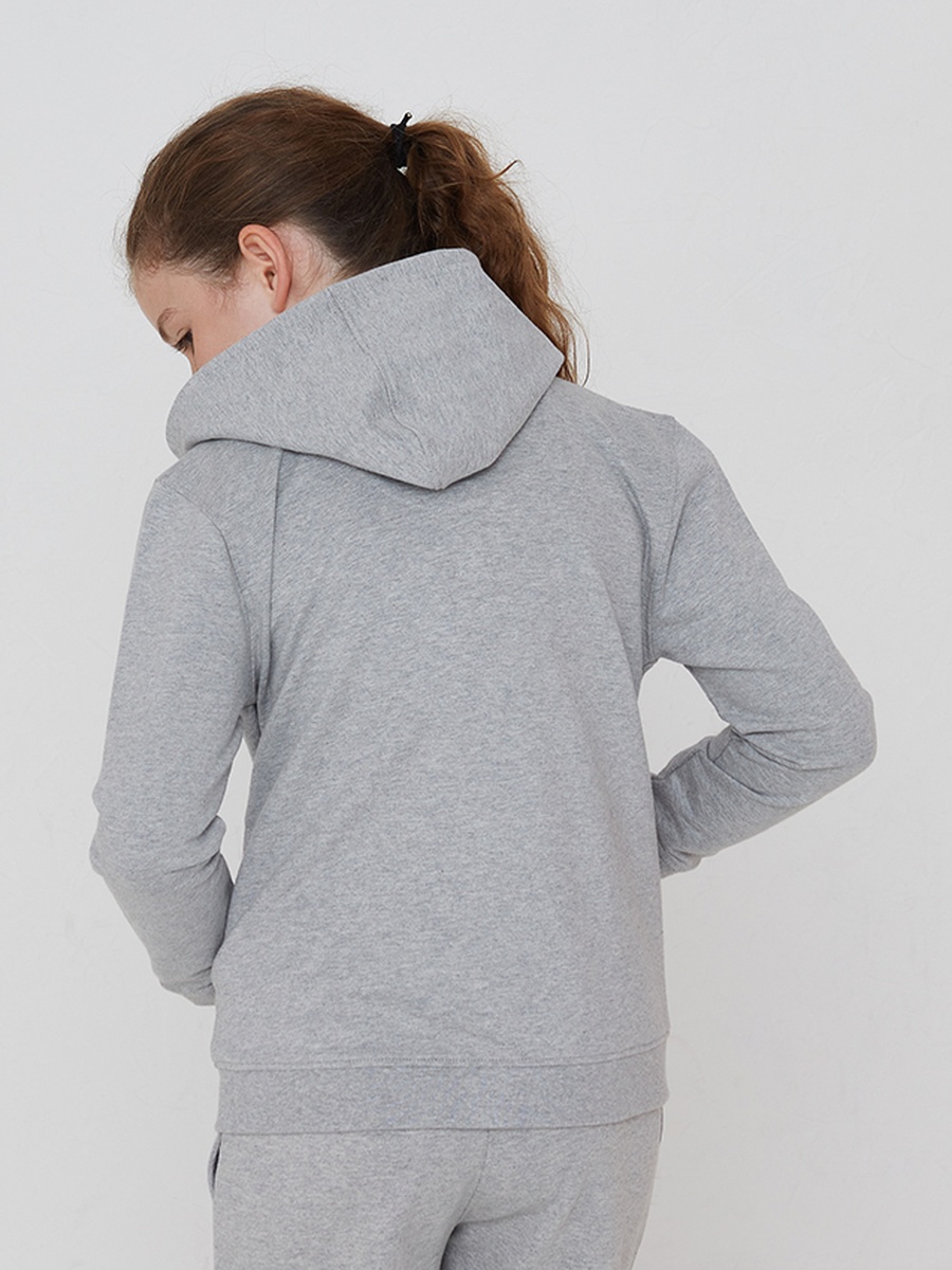Girls Solid Zip-Through Hoodie