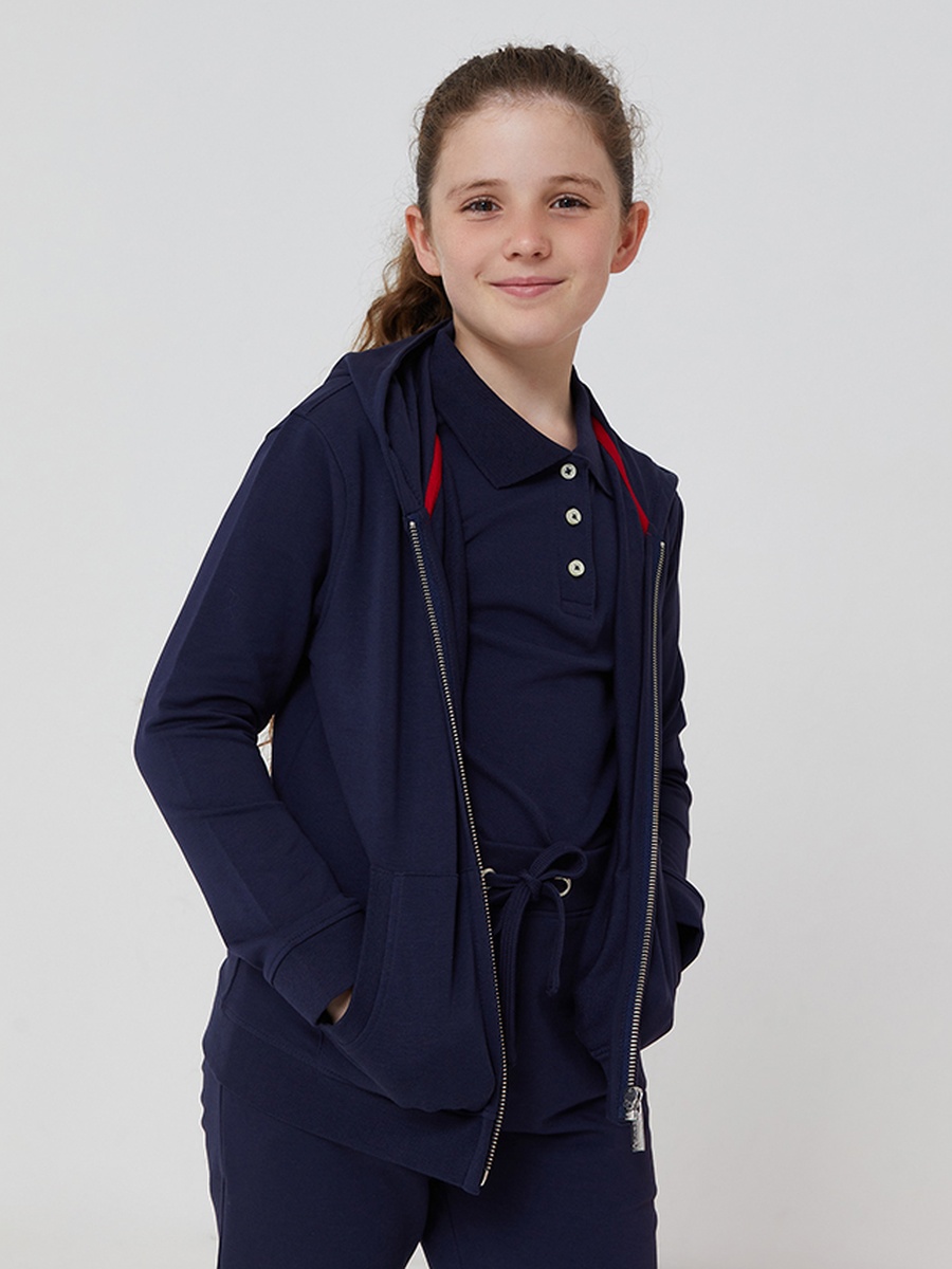 Girls Zip-Through Solid Hoodie