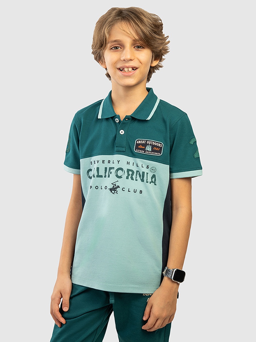 Boys Regular Fit Badge Detail Polo T-Shirt