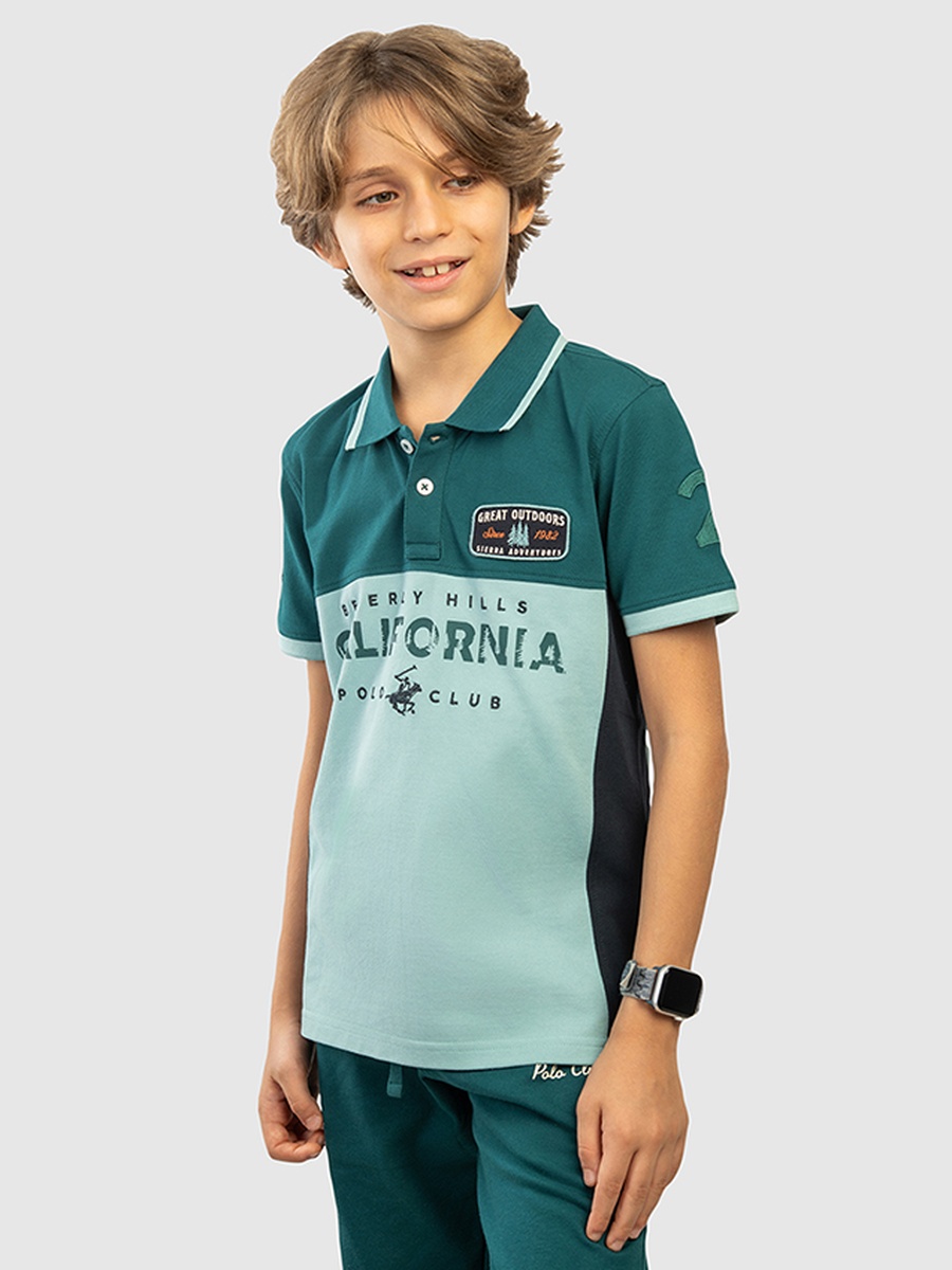 Boys Regular Fit Badge Detail Polo T-Shirt