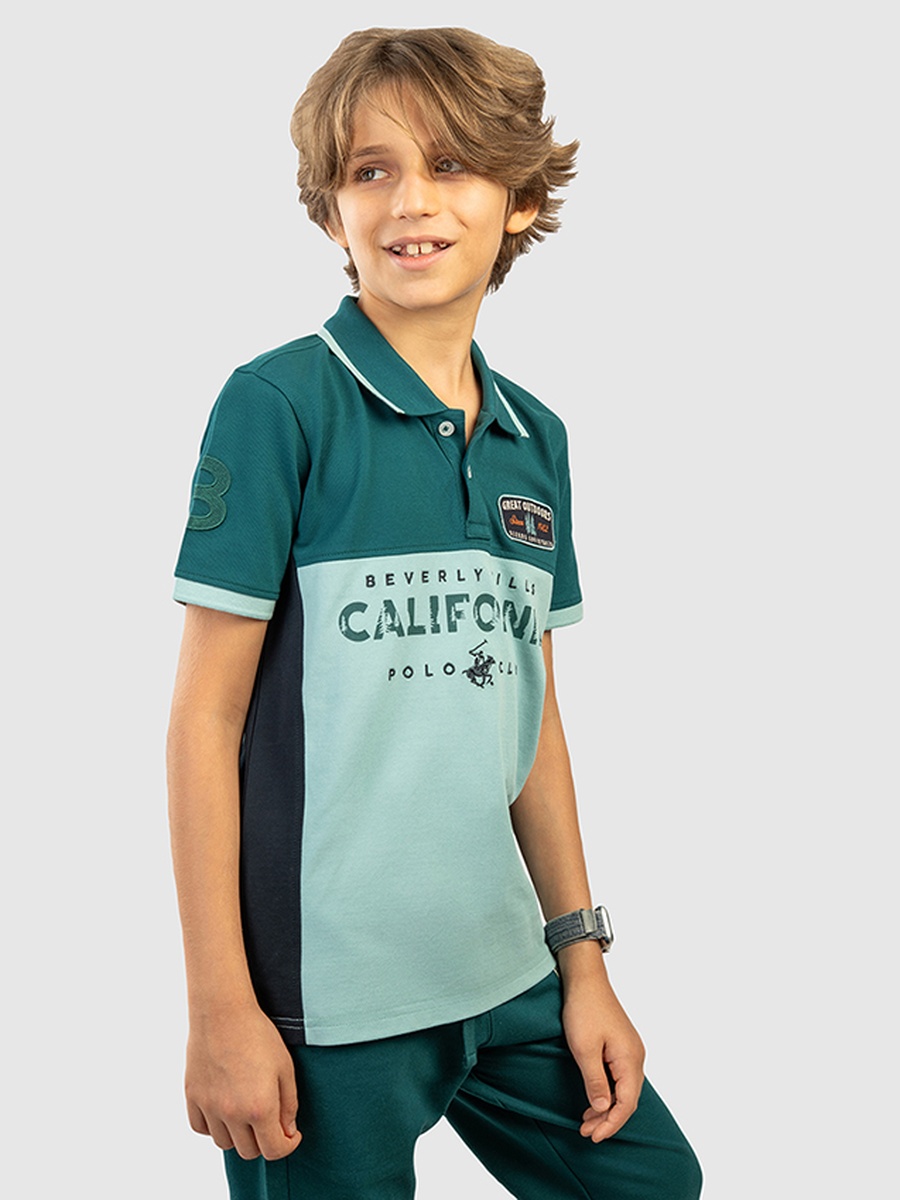 Boys Regular Fit Badge Detail Polo T-Shirt