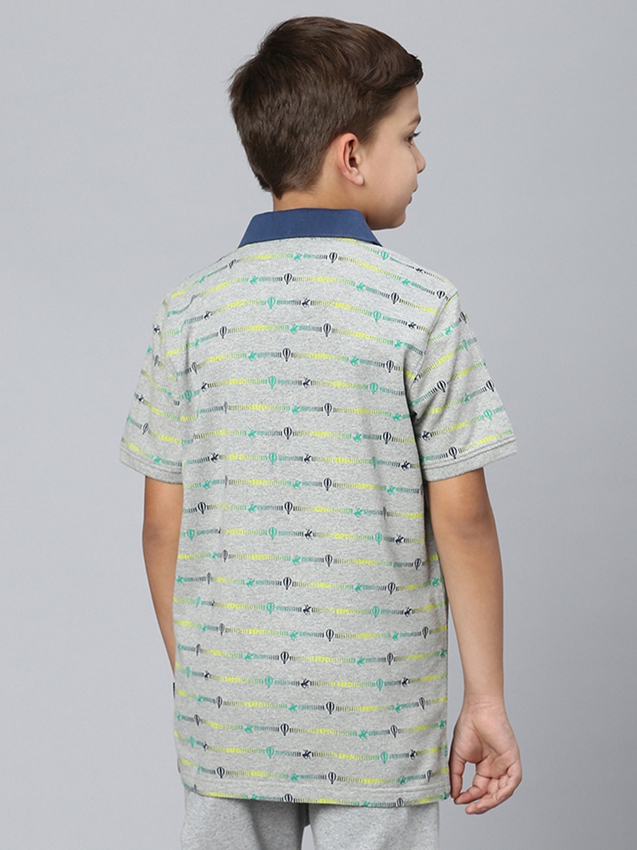 Boys Regular Fit Printed Polo T-Shirt