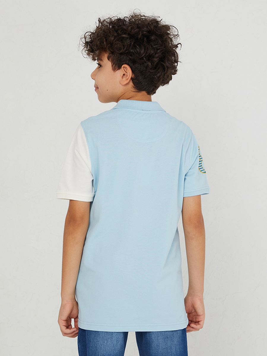 Boys Color Block Polo T-Shirt