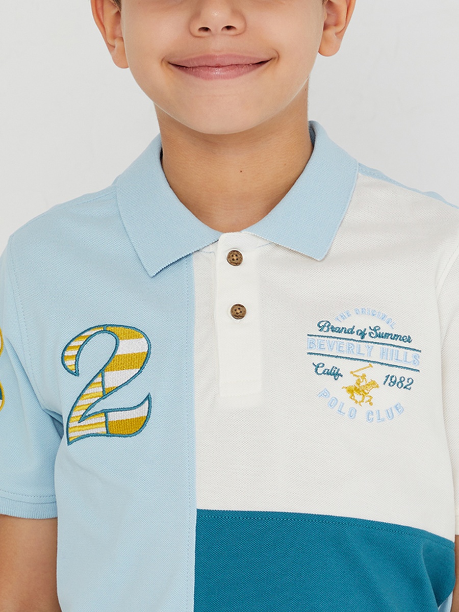 Boys Color Block Polo T-Shirt