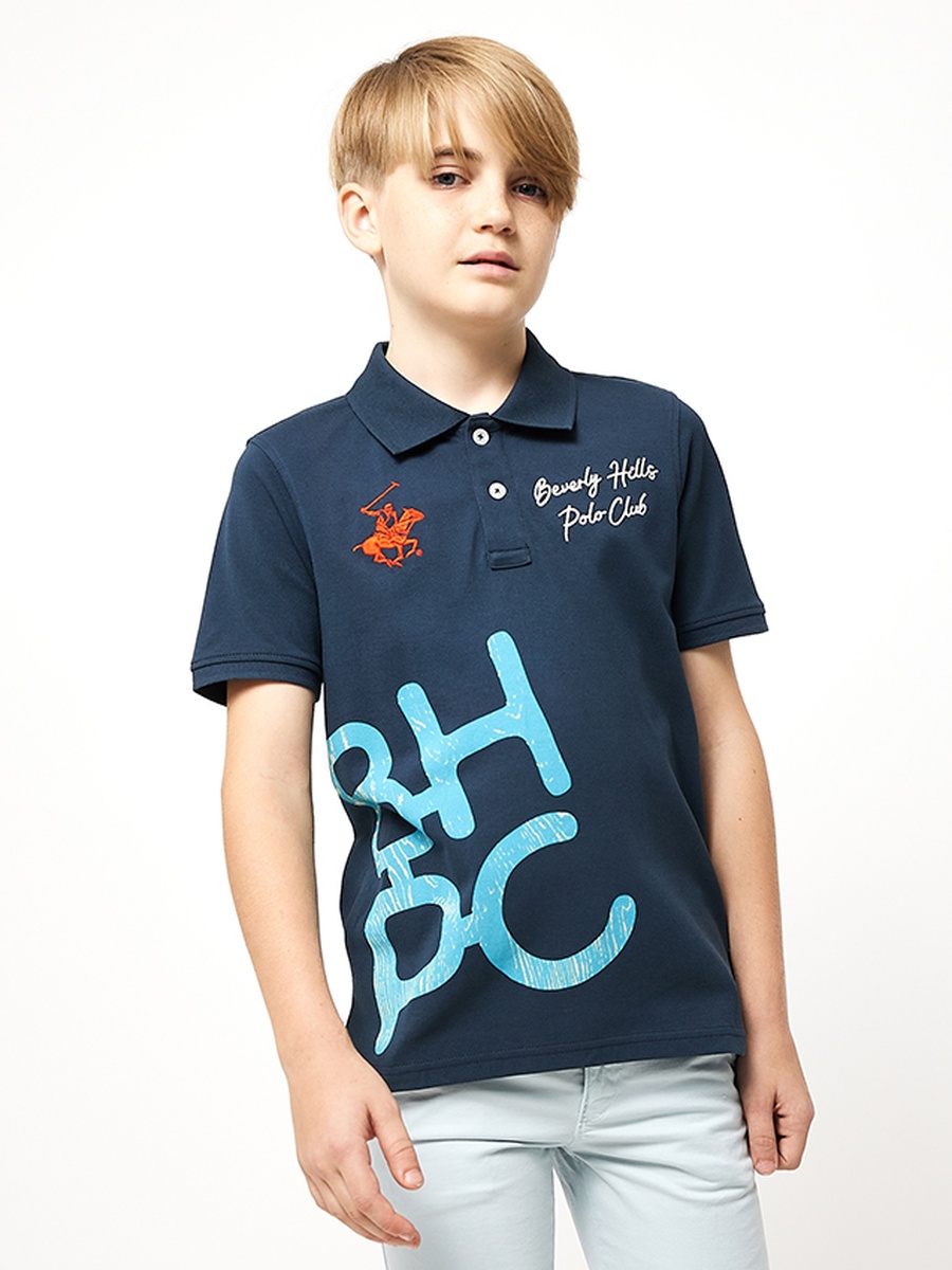 Boys Regular Fit Logo Graphic Polo T-Shirt