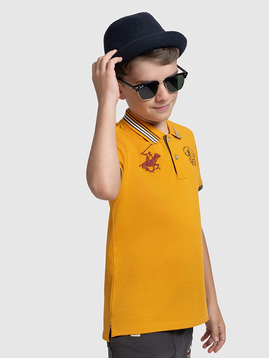 Boys Regular Fit Logo Detail Polo T-Shirt