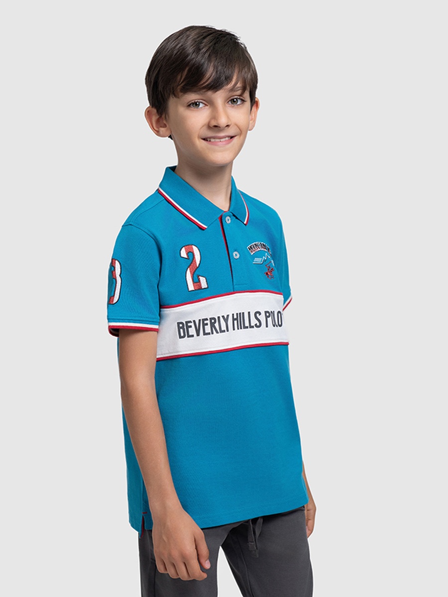 Boys Logo Embroidered Polo T-Shirt