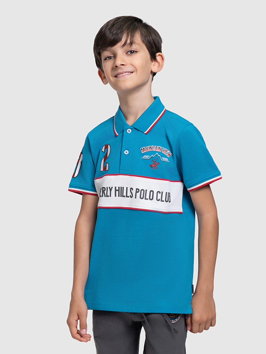 Boys Logo Embroidered Polo T-Shirt