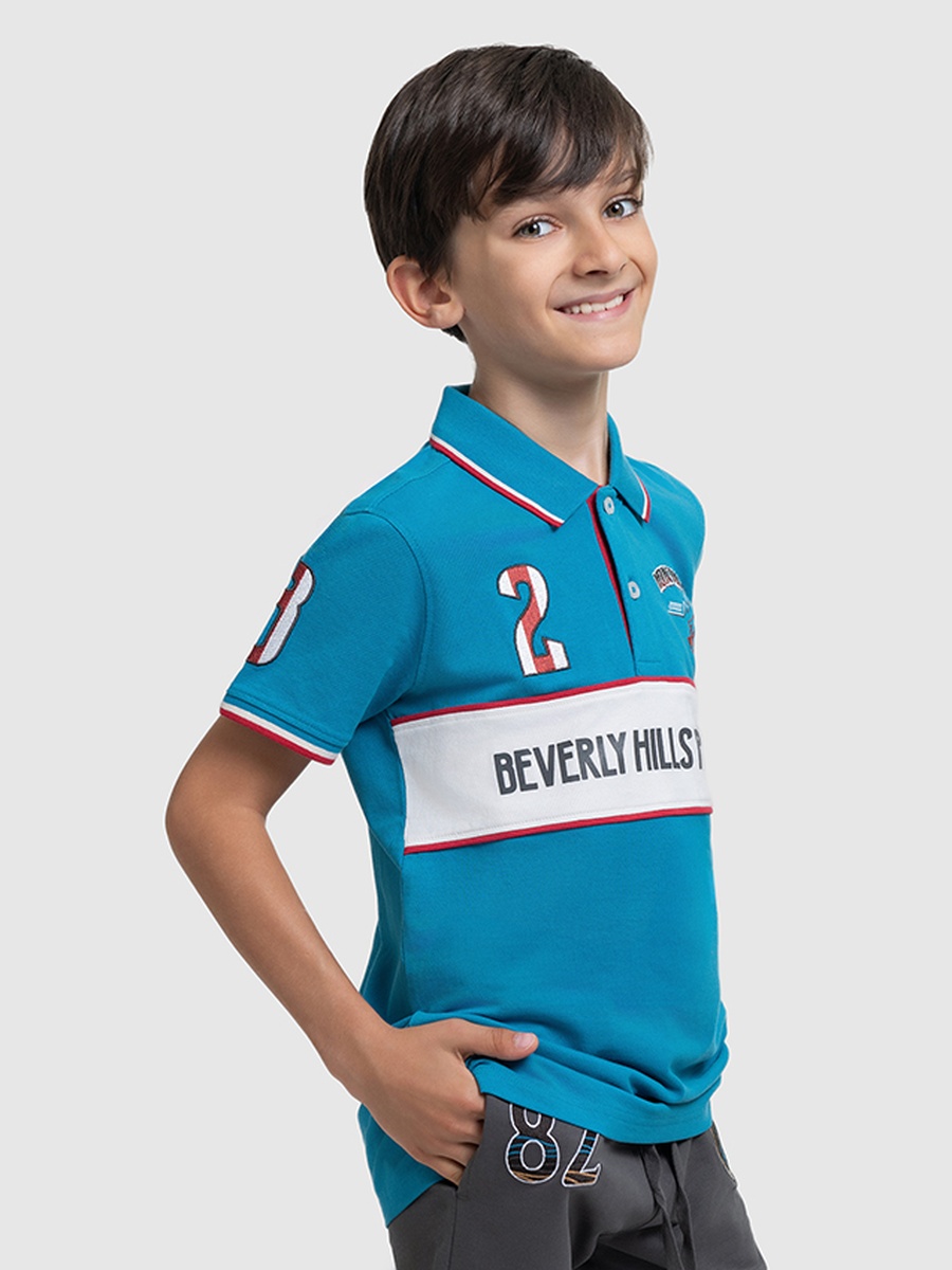Boys Logo Embroidered Polo T-Shirt