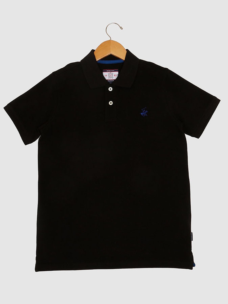 Boys Regular Fit Solid Polo T-Shirt