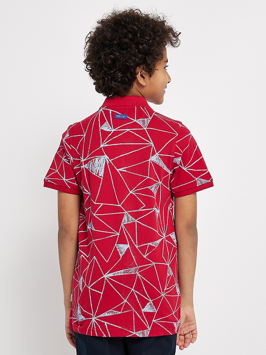 Boys Geo Print Polo T-Shirt