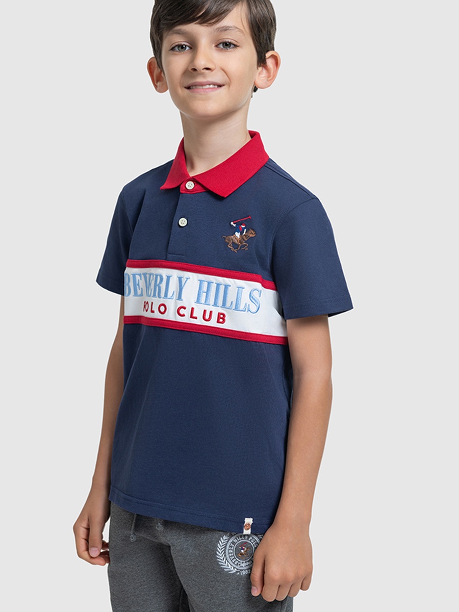 Boys Logo Embroidered Polo T-Shirt
