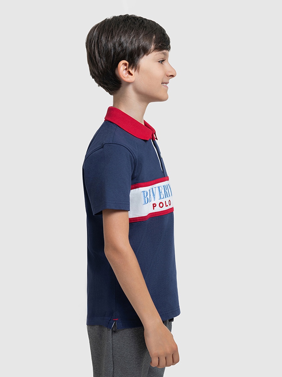 Boys Logo Embroidered Polo T-Shirt