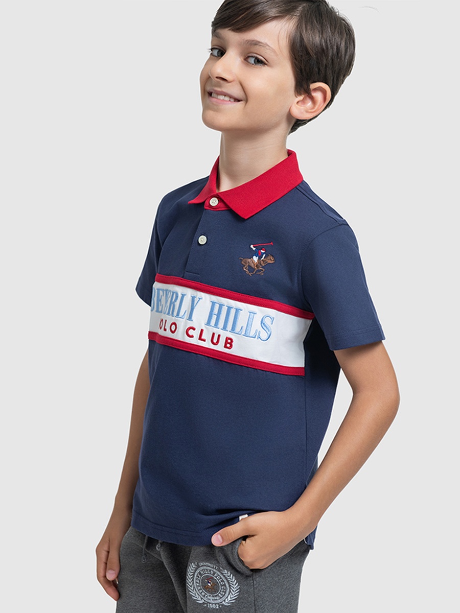 Boys Logo Embroidered Polo T-Shirt