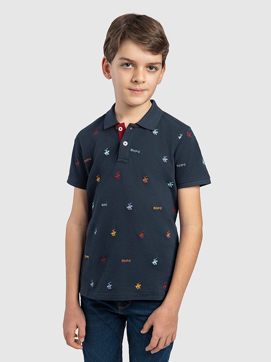 Boys Regular Fit Logo Detail Polo T-Shirt