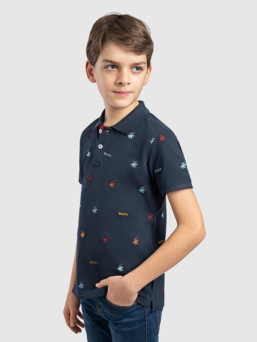Boys Regular Fit Logo Detail Polo T-Shirt
