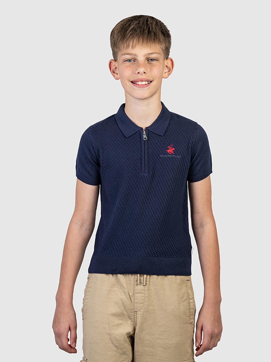 Boys Regular Fit Solid Polo T-Shirt