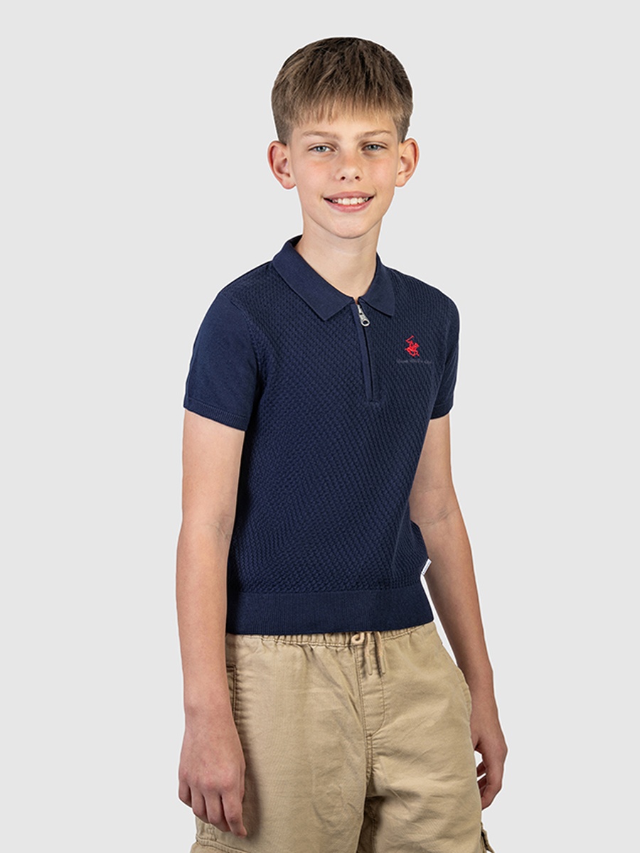 Boys Regular Fit Solid Polo T-Shirt