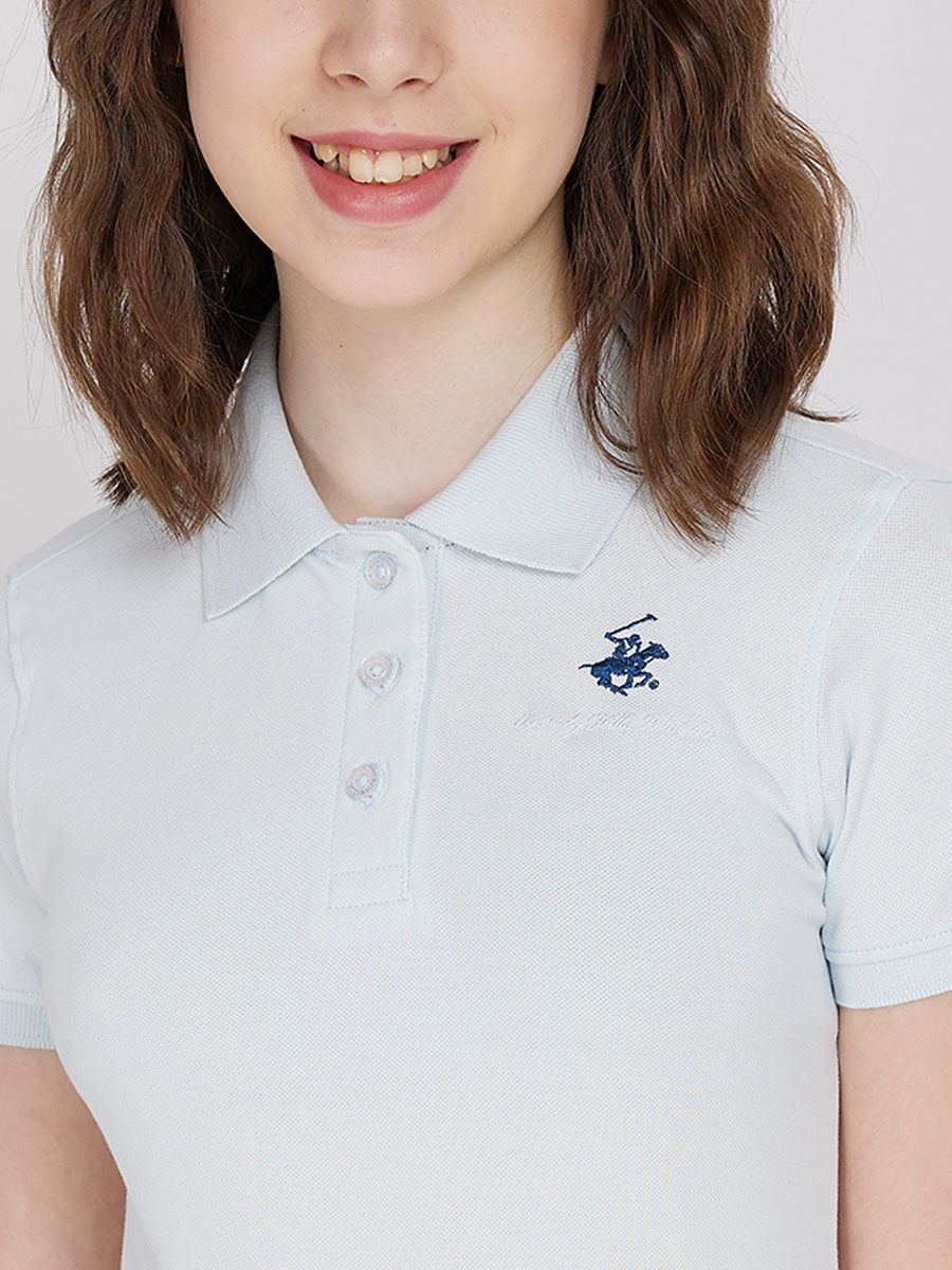 Girls Slim Fit Solid Polo T-Shirt
