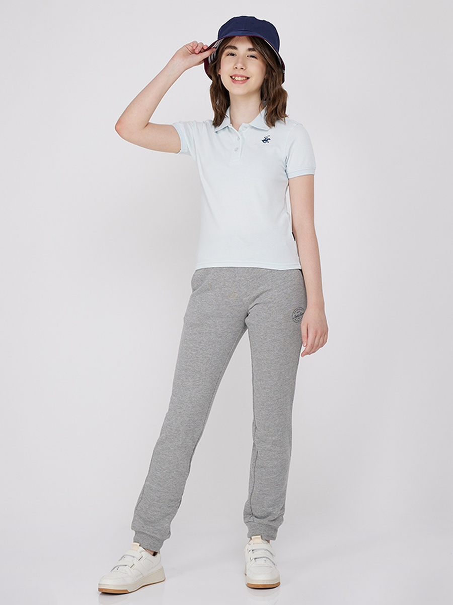 Girls Slim Fit Solid Polo T-Shirt