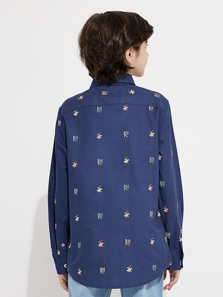 Boys Logo Detail Long Sleeve Shirt