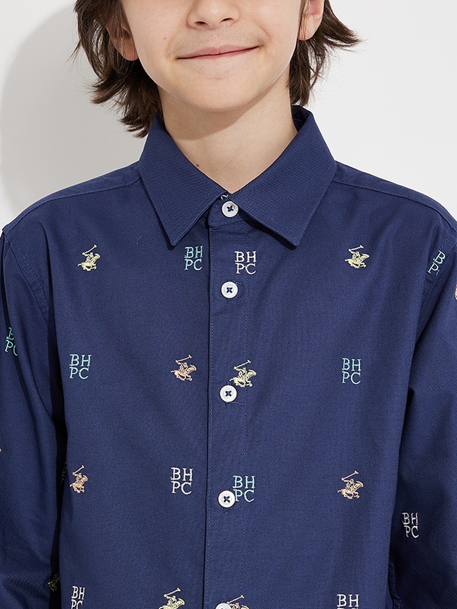 Boys Logo Detail Long Sleeve Shirt
