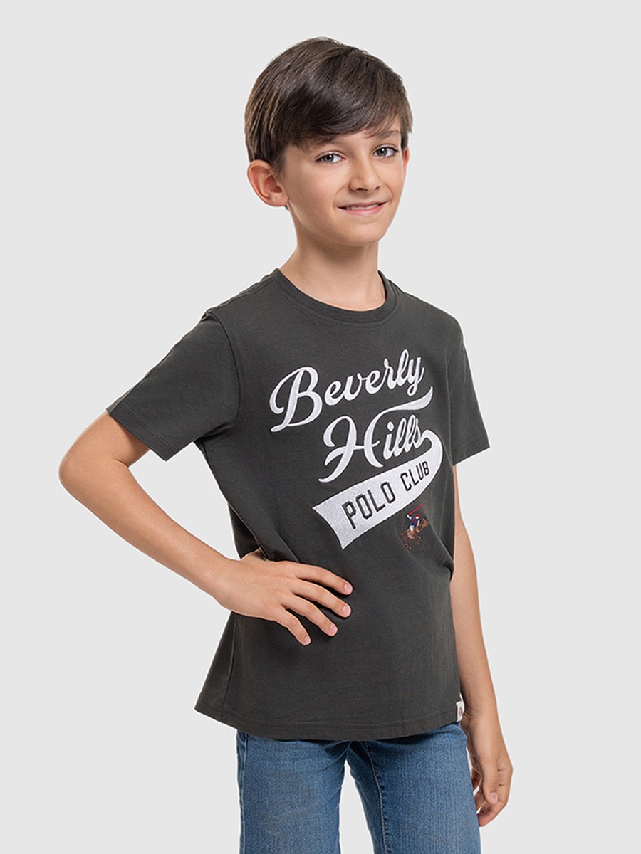 Boys Regular Fit Logo Print T-Shirt