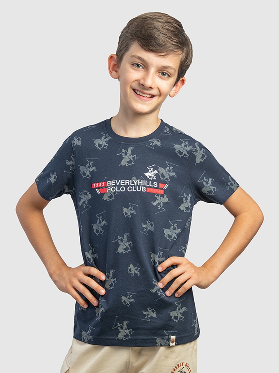 Boys Regular Fit Logo Print T-Shirt