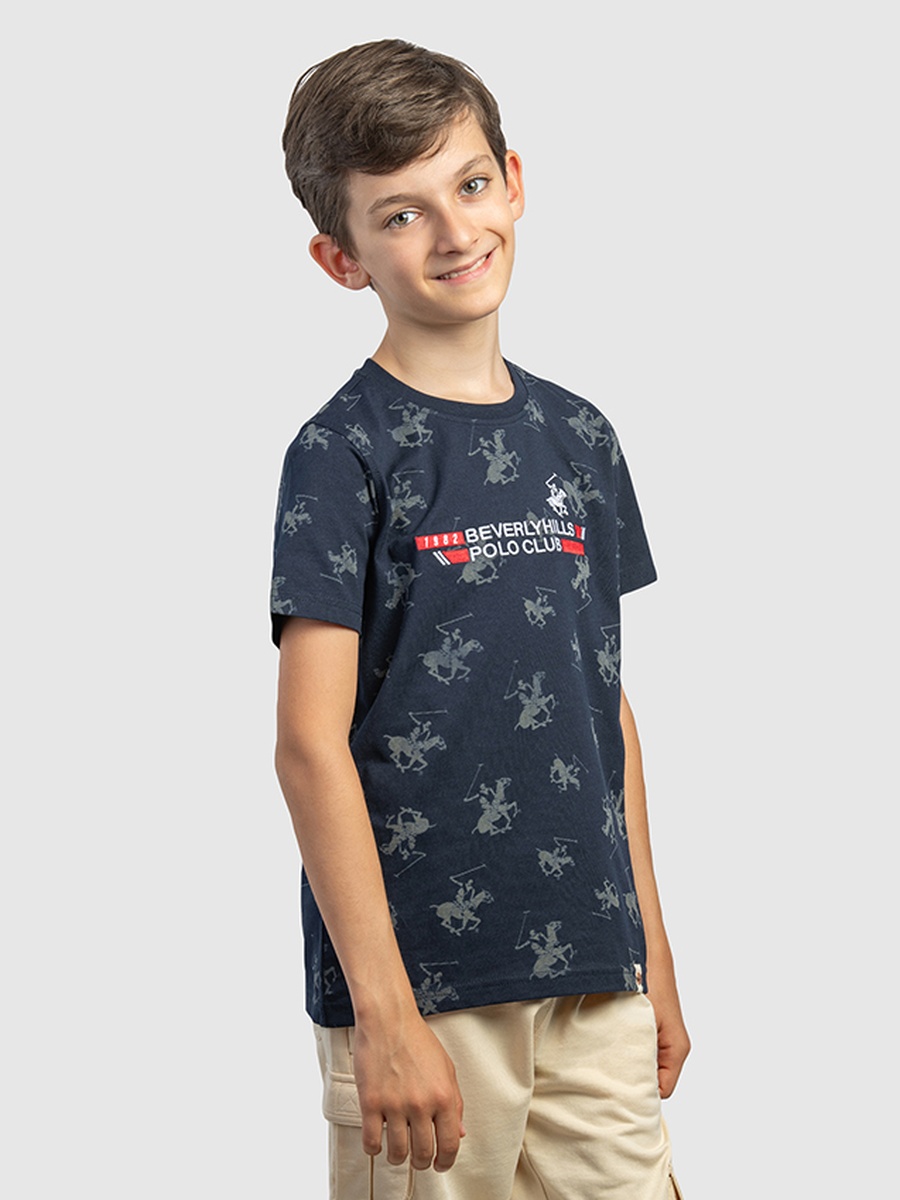 Boys Regular Fit Logo Print T-Shirt