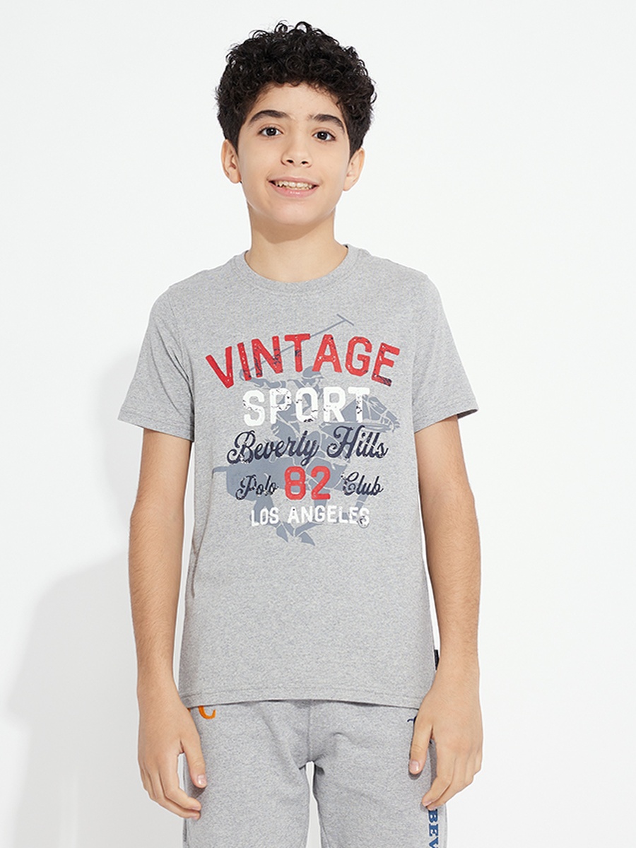 Boys Regular Fit Logo Print T-Shirt