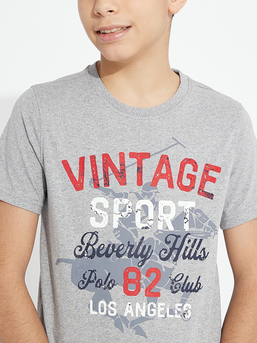 Boys Regular Fit Logo Print T-Shirt