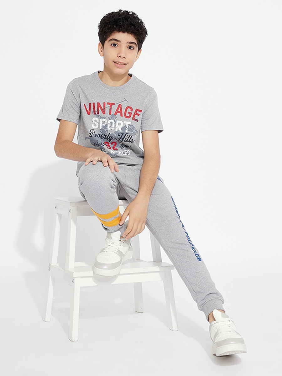 Boys Regular Fit Logo Print T-Shirt