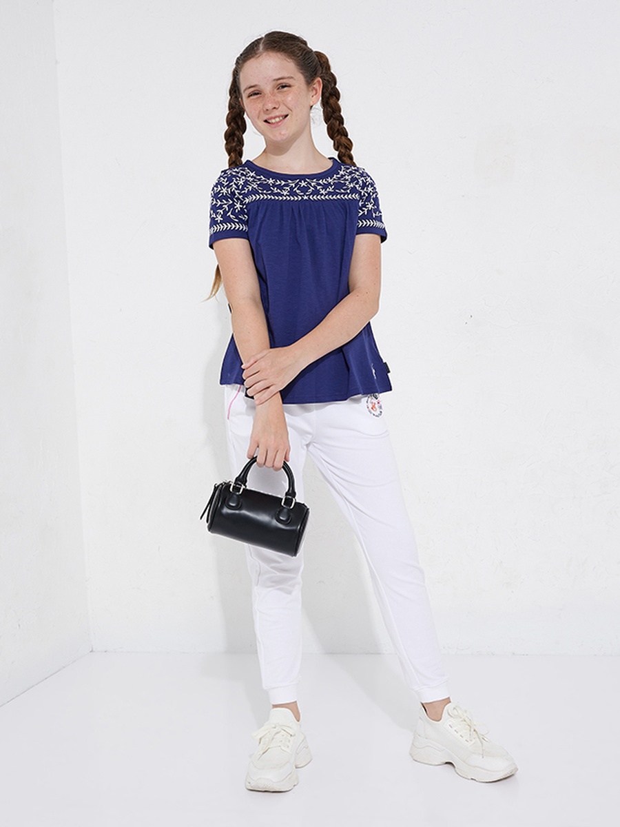Girls Regular Fit Emroidered T-Shirt