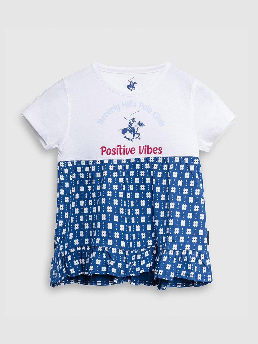 Girls Regular Fit Logo Print T-Shirt