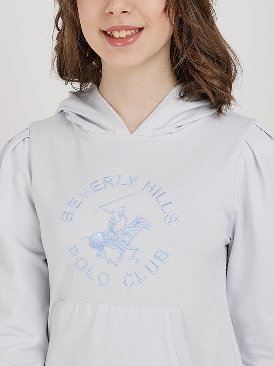 Girls Logo Print Hooded Sweatshirt Dress