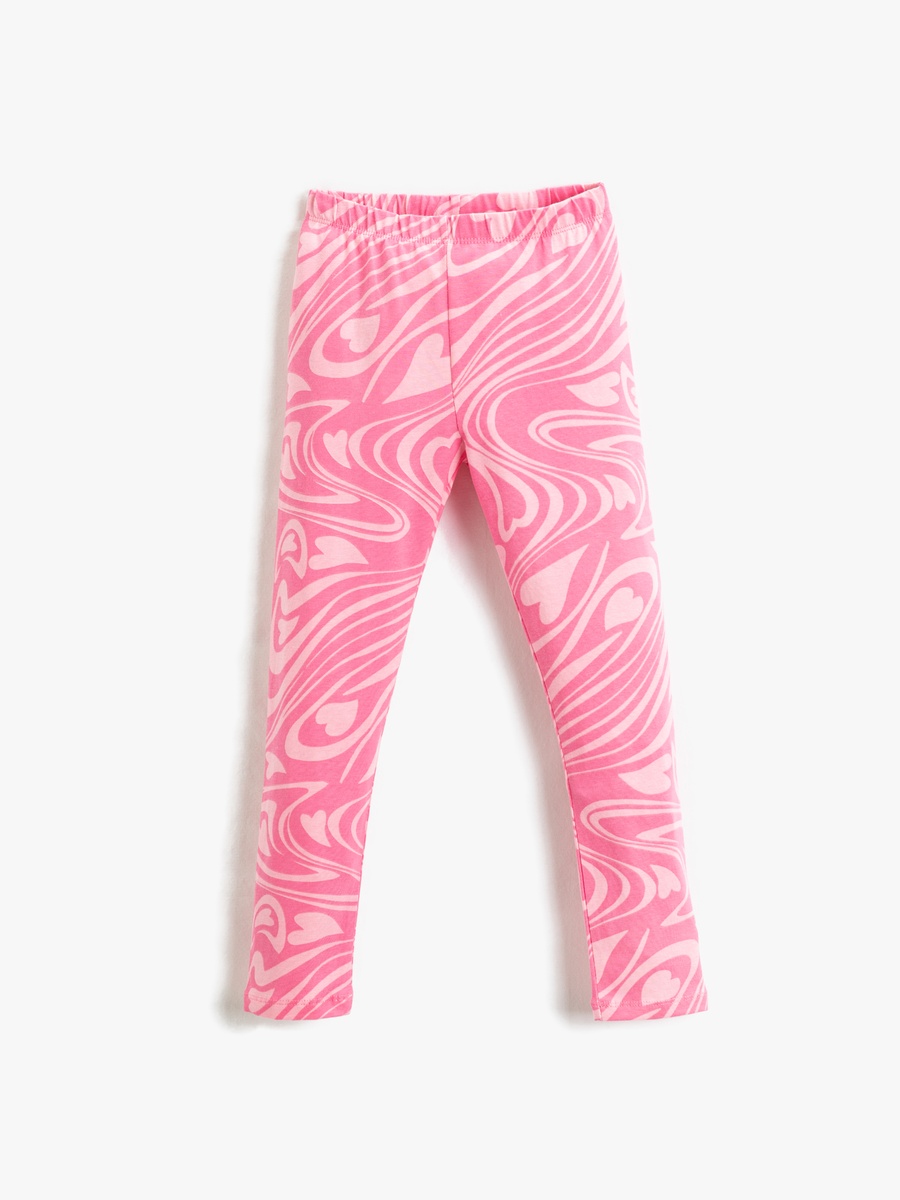 Psychedelic Patterned Leggings with Elastic Waistband