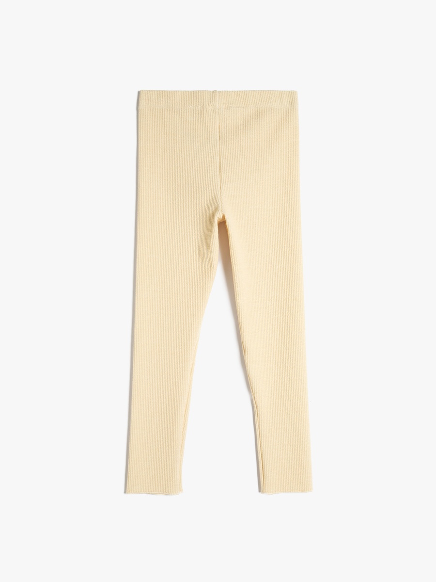 Ribbed Leggings with Pocket Detail and Elastic Waistband