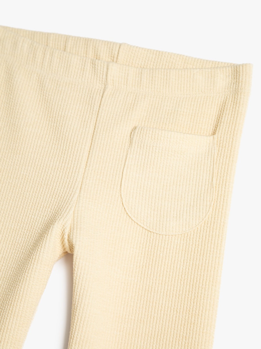 Ribbed Leggings with Pocket Detail and Elastic Waistband