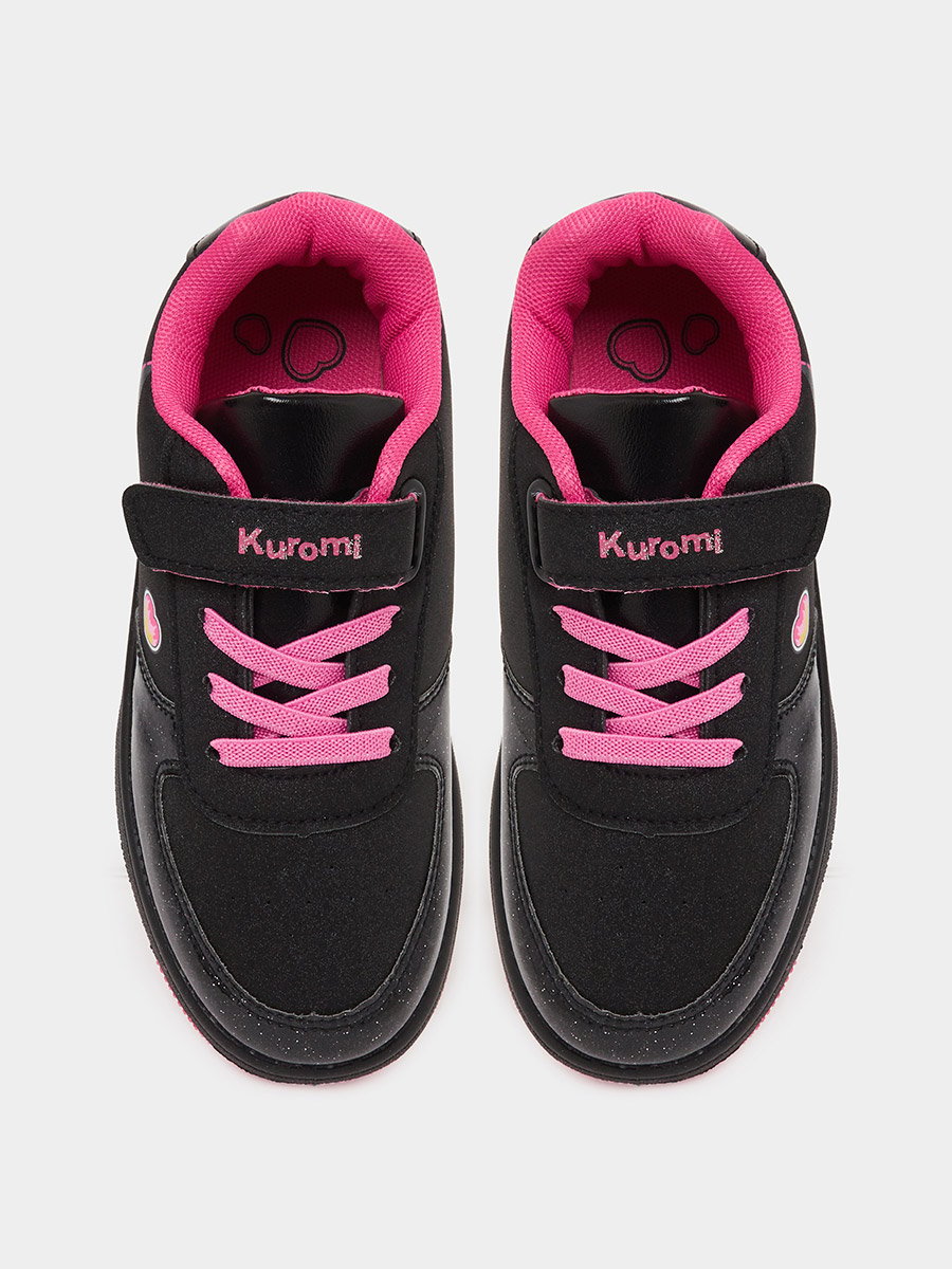 Girls Kuromi Black Hook and Loop Sneakers