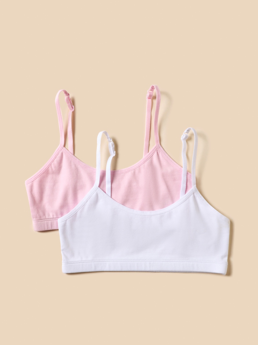 Pack of 2 - Plain Bra with Bow Applique