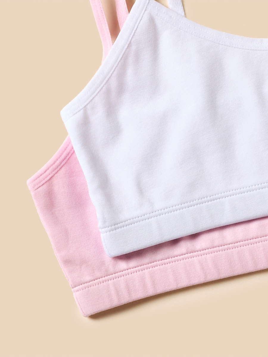 Pack of 2 - Plain Bra with Bow Applique