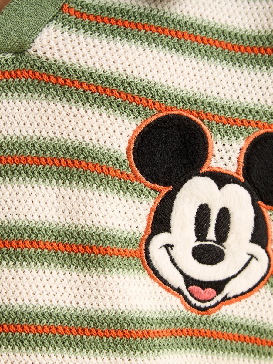 Mickey Mouse Applique Polo T-Shirt